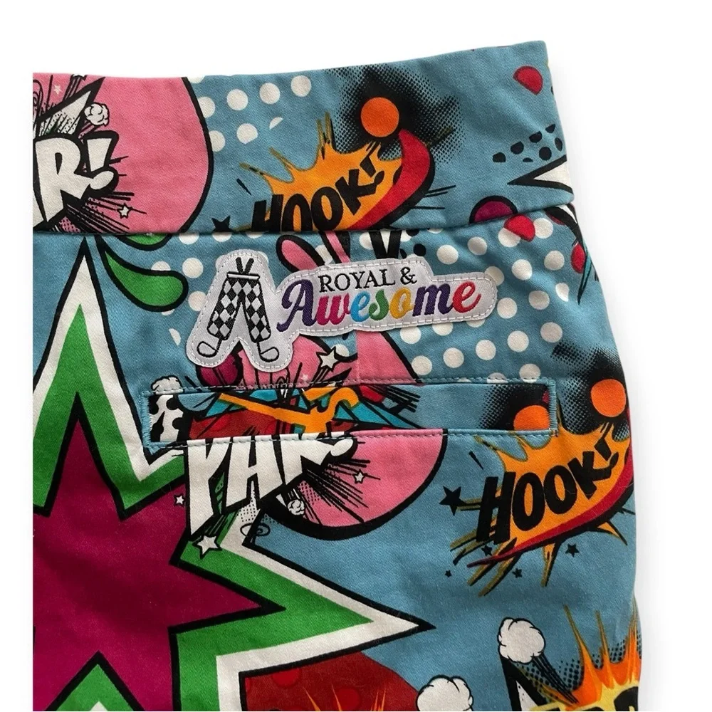 Royal and Awesome Golf Skort Partoon Blue Comic Book Skirt women’s 6 Novelty